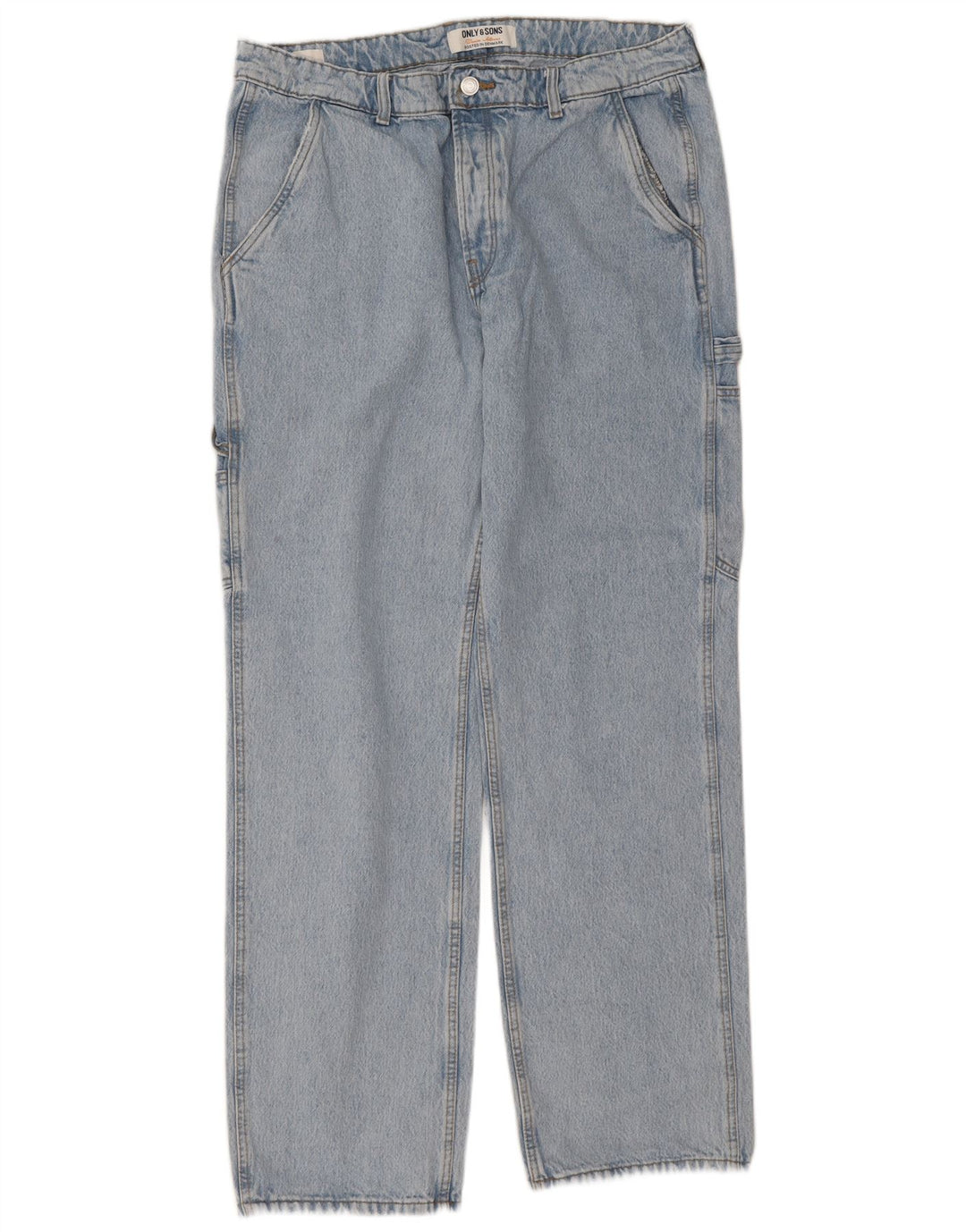 Only & Sons Herre Cargo Straight Jeans W36 L34 Blå Bomuld