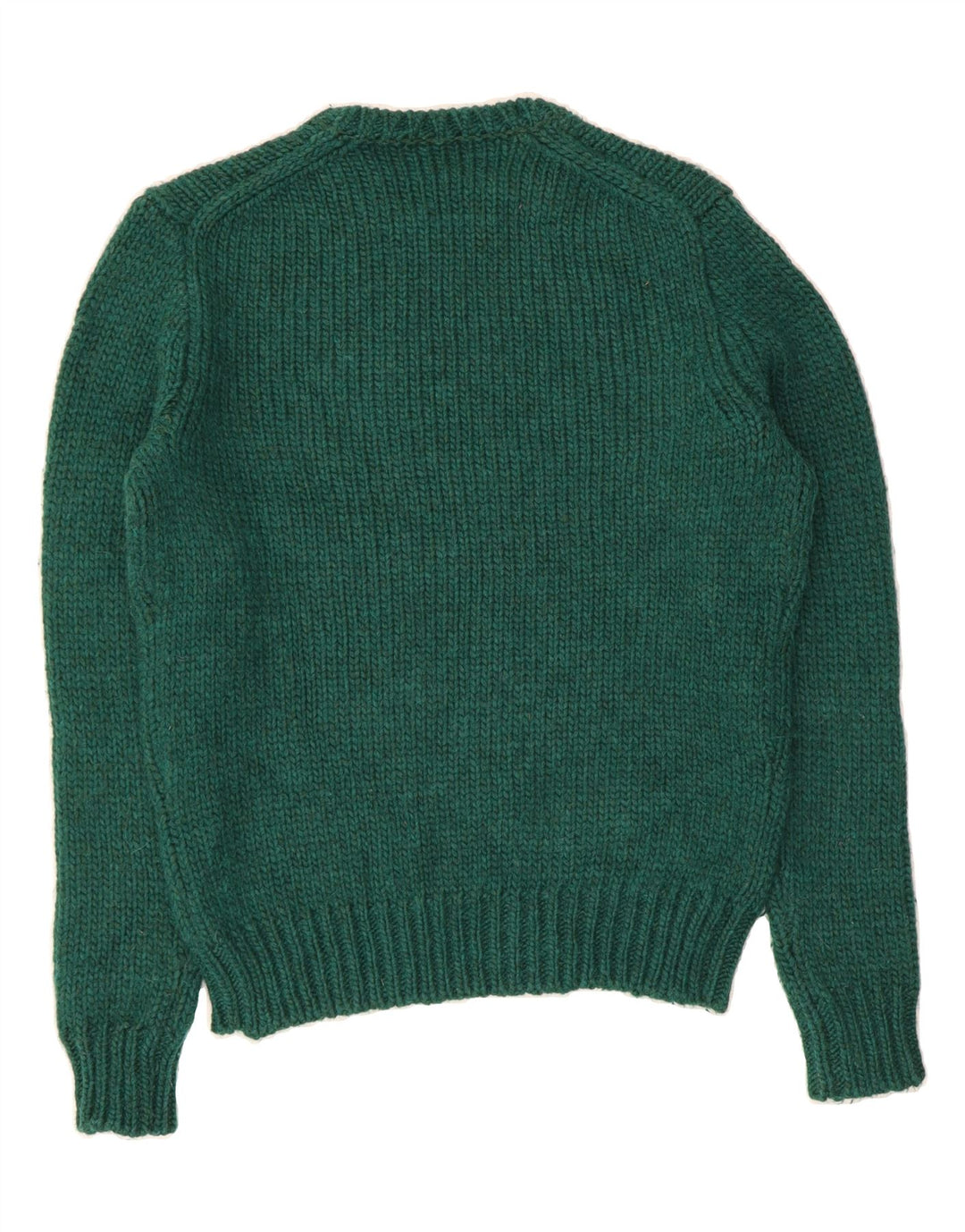 J. CREW Herre sweater med rund hals, mellemgrøn uld