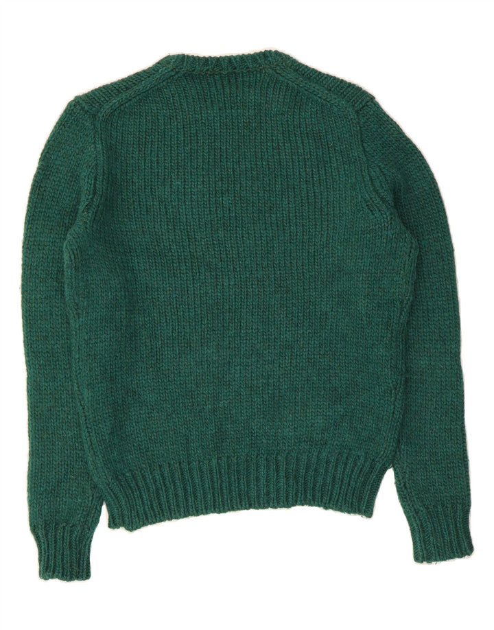 J. CREW Herre sweater med rund hals, mellemgrøn uld