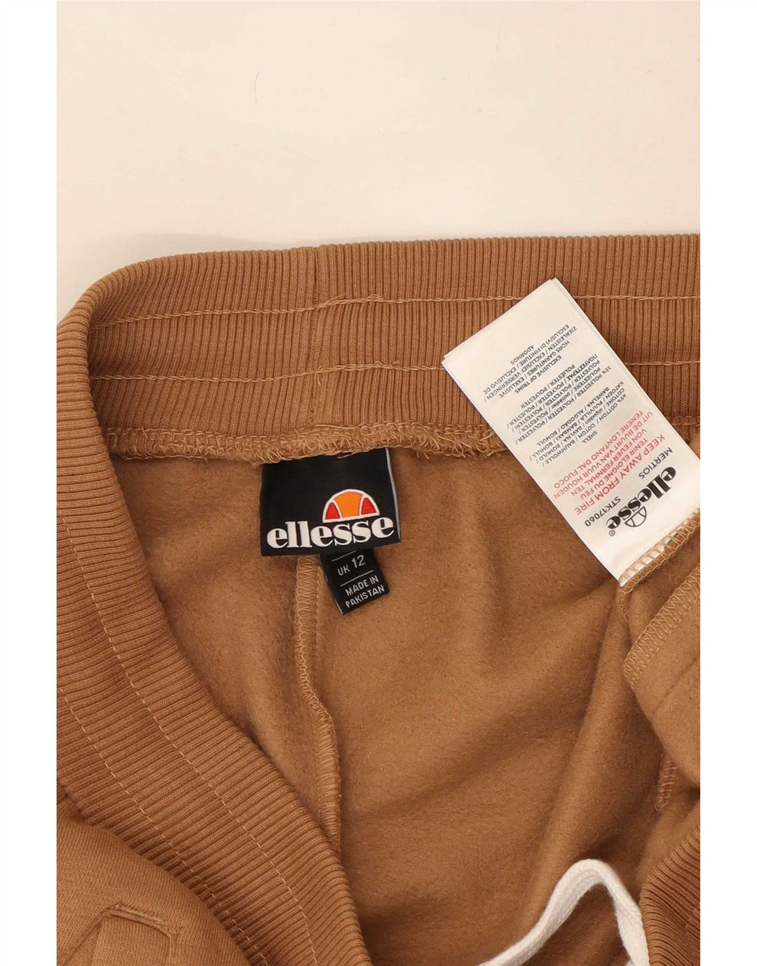 Ellesse Dame træningsdragt Bukser Joggers UK 12 Medium Beige Bomuld