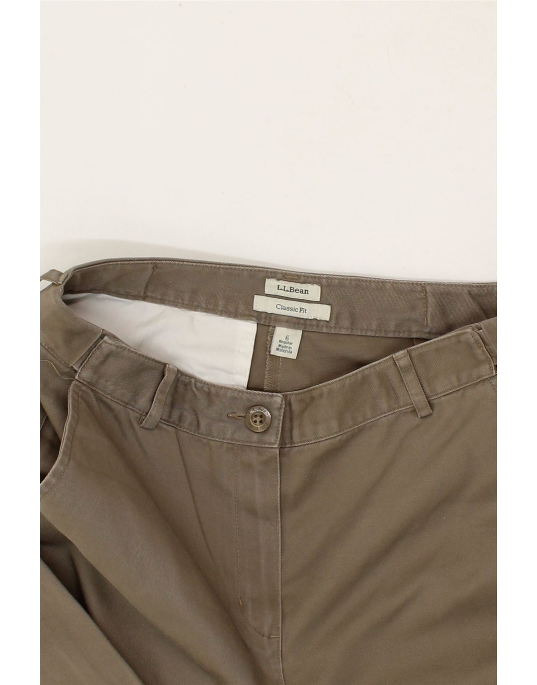 L.L.BEAN Womens Classic Fit Chino Trousers US 6 Medium W28 L30 Grey Vintage L.L.Bean and Second-Hand L.L.Bean from Messina Hembry 