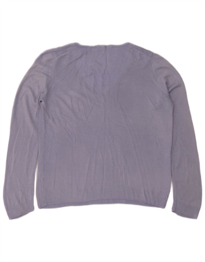 Marks & Spencer Dame V-hals sweater UK 16 Large Purple