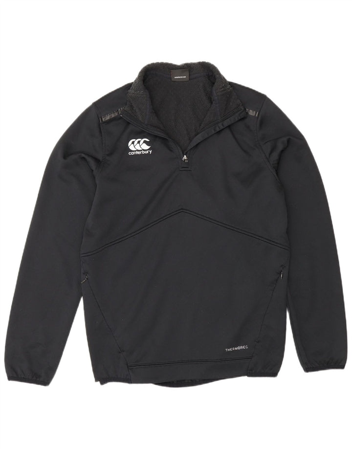 Canterbury Sweatshirt med lynlås til mænd, lille sort polyester