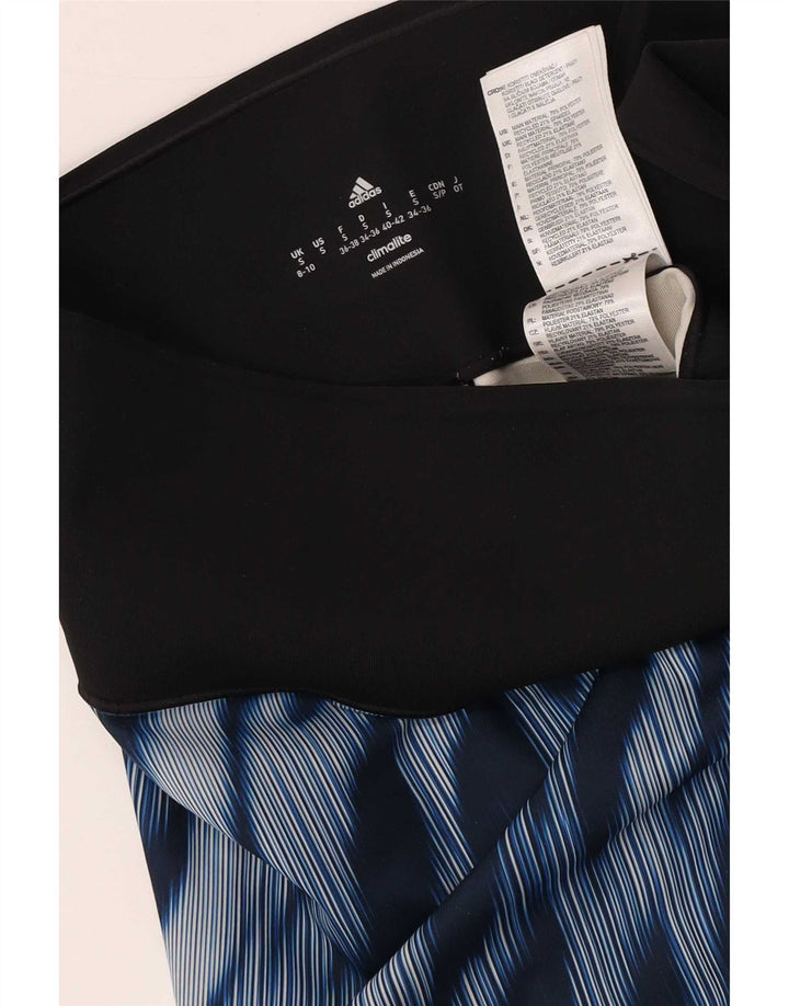 Adidas Womens Leggings UK 8-10 Small Blue Tie Dye Polyester