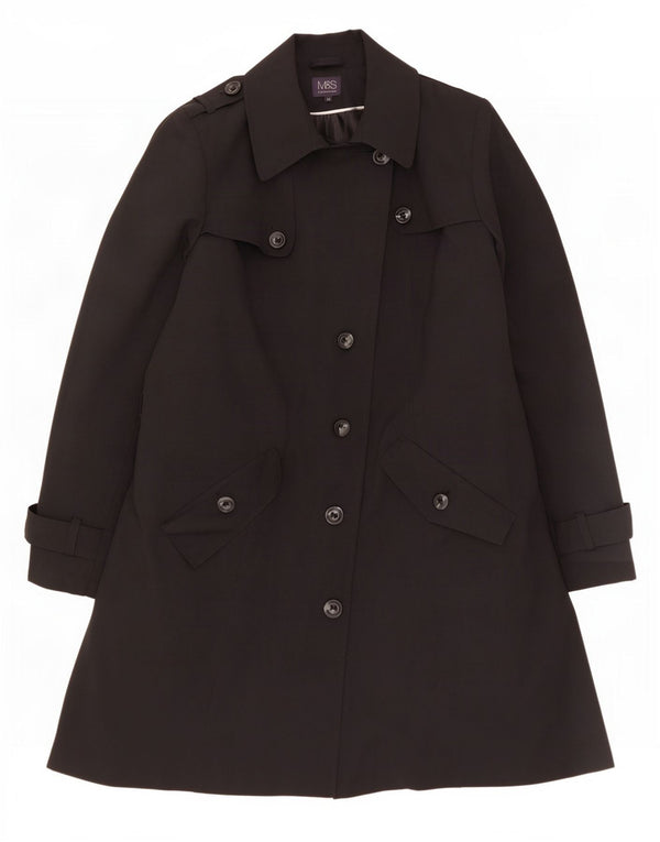 Marks & Spencer Trench Coat til kvinder UK 20 2XL Sort Polyester