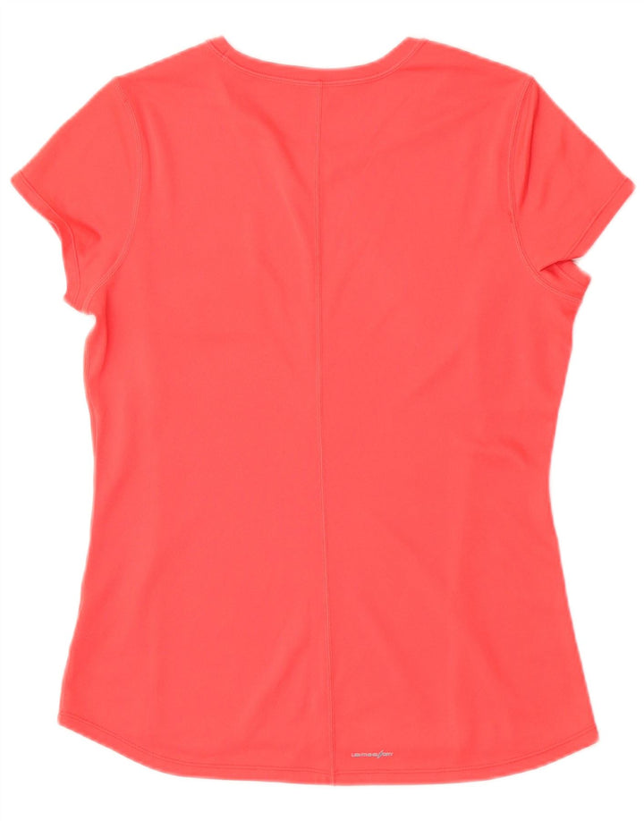 New Balance Dame T-Shirt Top UK 14 Stor Rød Polyester