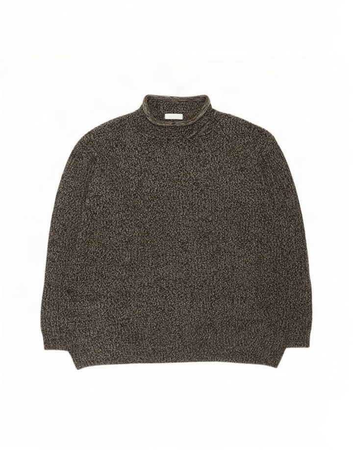 Marks & Spencer Herre Turtle Neck Jumper Sweater Large Black Flecked