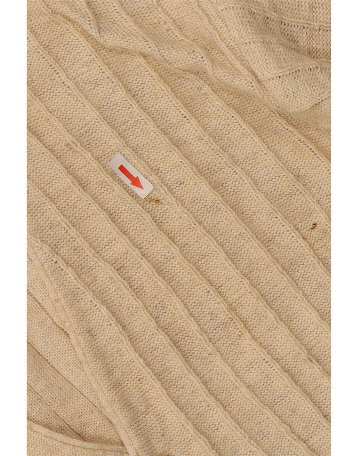 Vintage herre cardigan sweater medium beige bomuld