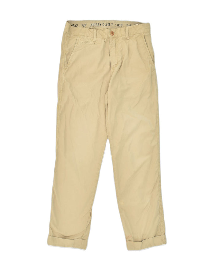 AVIREX Mens Pegged Casual Trousers W32 L29 Beige Cotton | Vintage Avirex | Thrift | Second-Hand Avirex | Used Clothing | Messina Hembry 