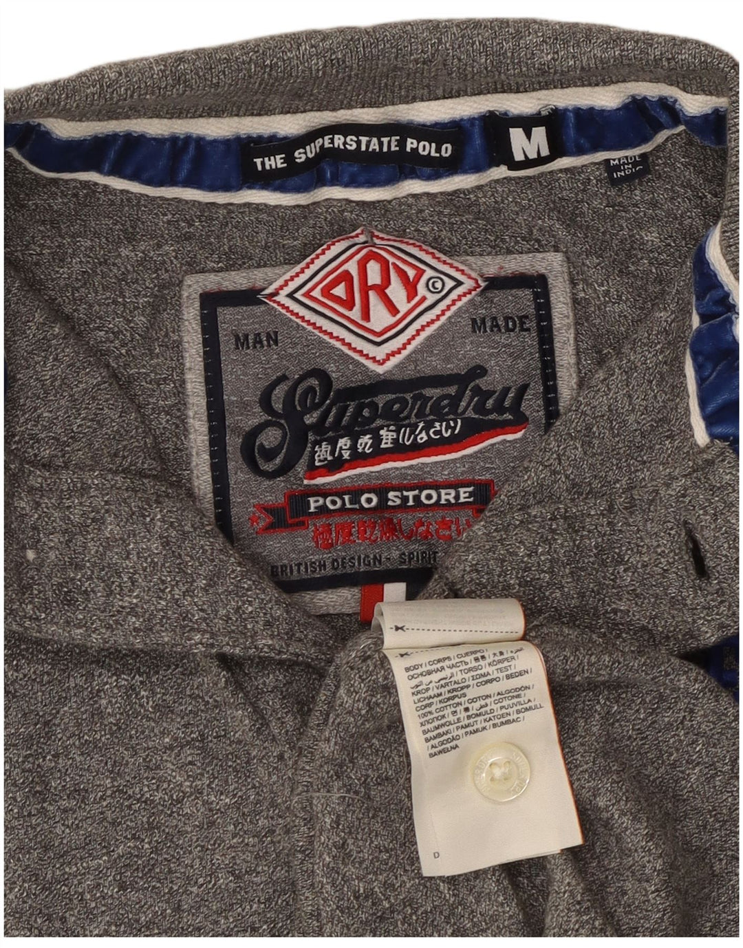 SUPERDRY Grafisk poloshirt til mænd mellemgrå bomuld