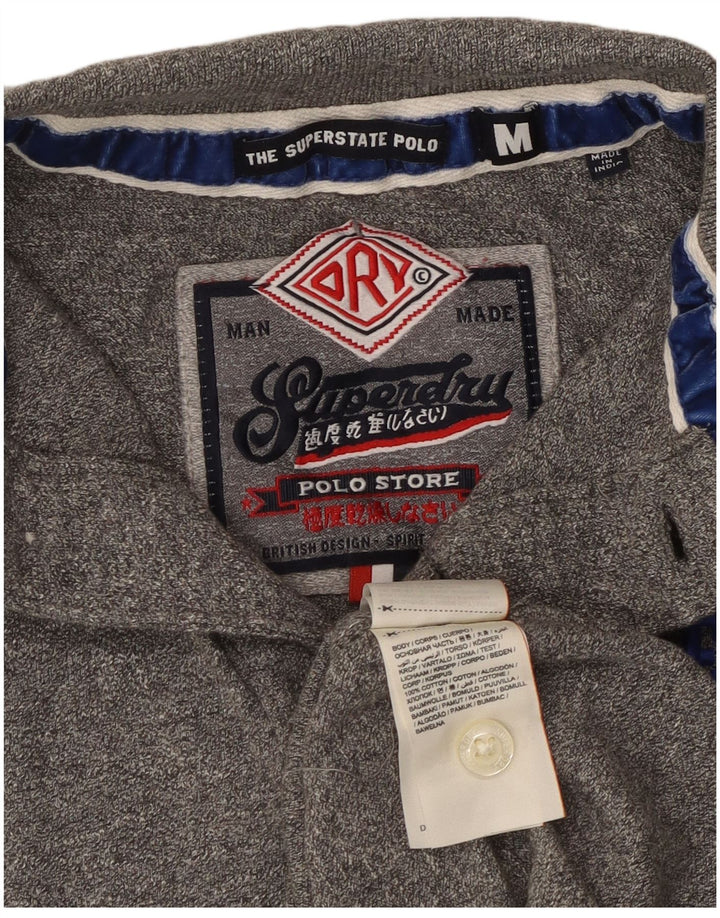 SUPERDRY Grafisk poloshirt til mænd mellemgrå bomuld