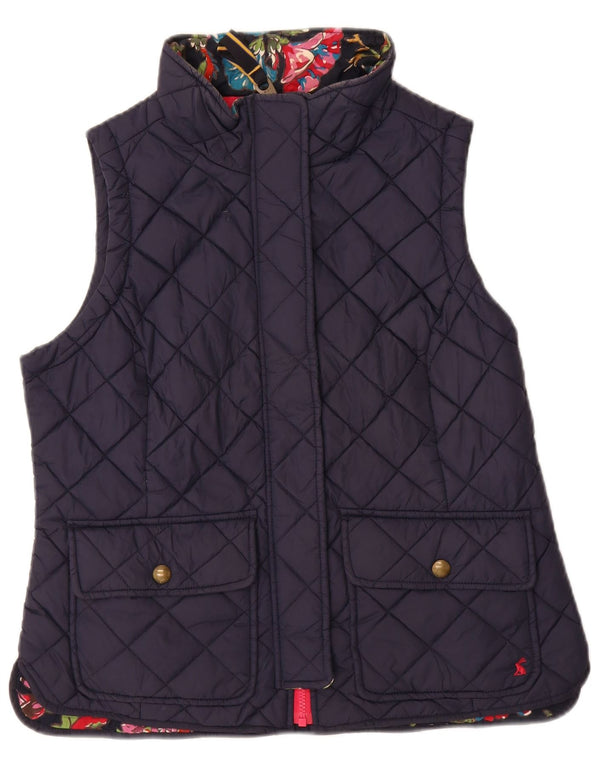 JOULES Dame Quilted Gilet UK 14 Large Navy Blue Polyamide