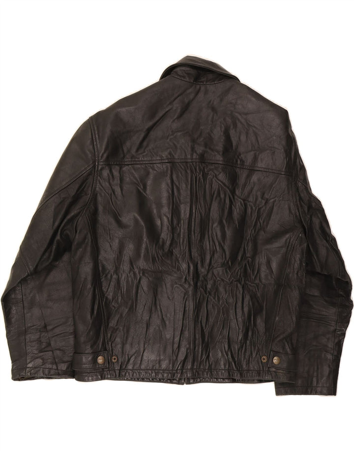 REDSKINS Mens Leather Jacket UK 40 Large Black Leather Vintage Redskins and Second-Hand Redskins from Messina Hembry 