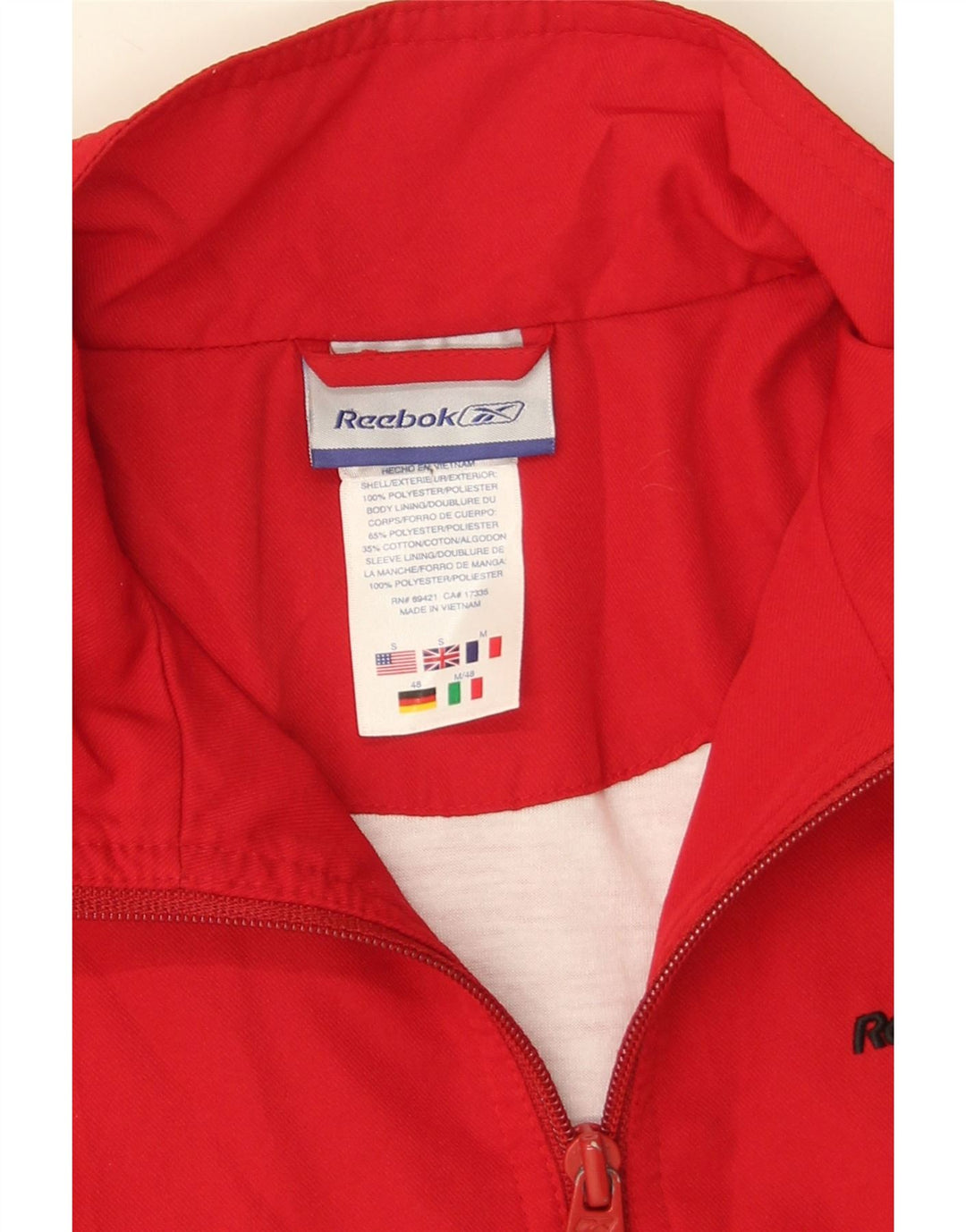 Reebok Træningsdragt til mænd, topjakke, lille rød polyester