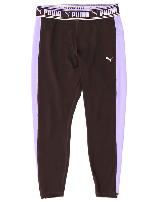 Puma Graphic Leggings til kvinder UK 16 Large Black Colourblock Polyester