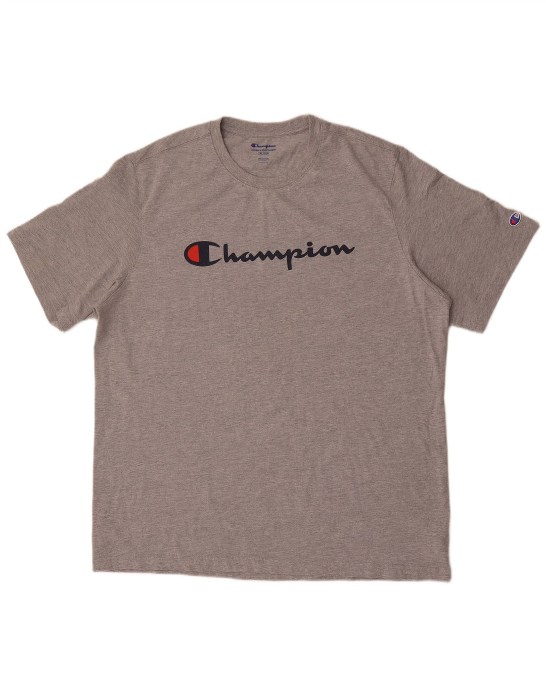 Champion Herre Grafisk T-Shirt Top 2XL Grå Bomuld