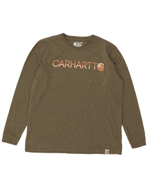 Carhartt Dame Loose Fit Grafisk Top Langærmet US 12/14 Large Khaki