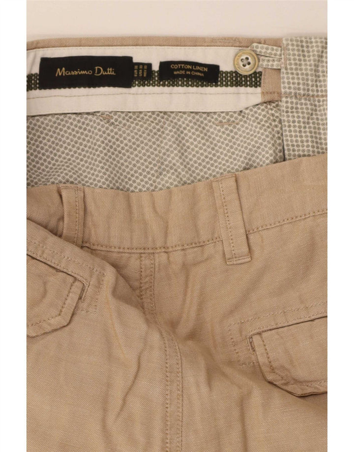 Massimo Dutti Herre Cargo Shorts EU 38 Small W30 Beige Bomuld