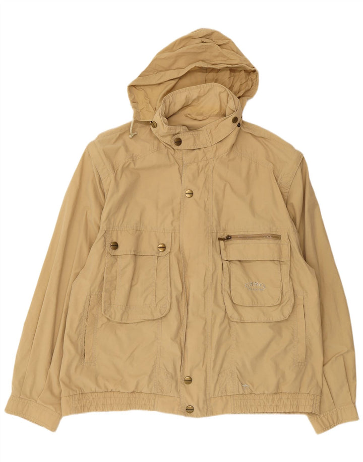 Camel Herre Hooded Utility Jacket EU 58 2XL Beige Bomuld