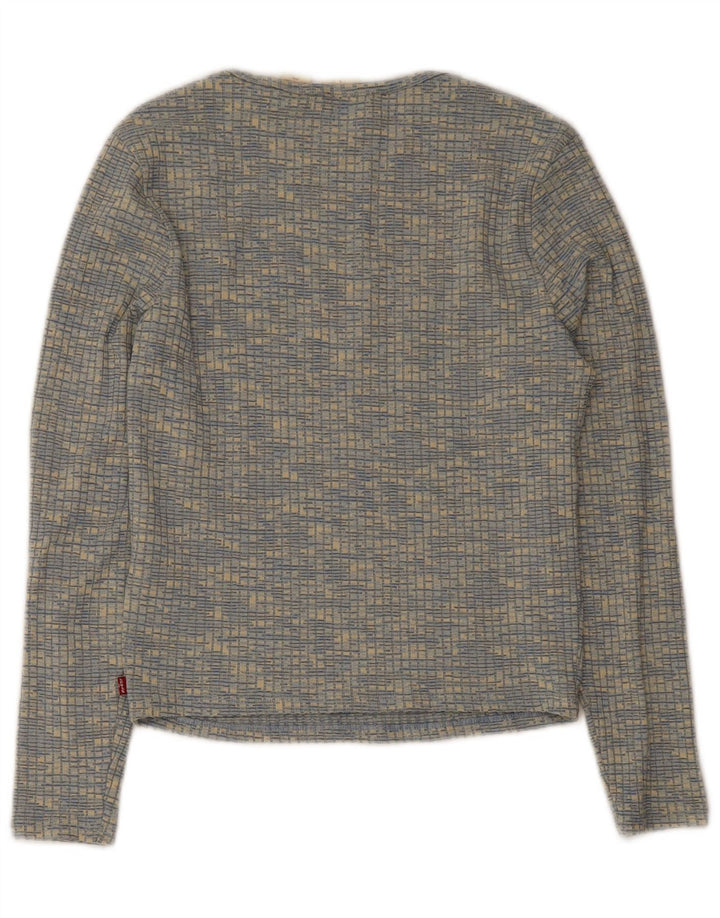 Levi's Dame Top Langærmet UK 14 Large Blue Flecked Polyester