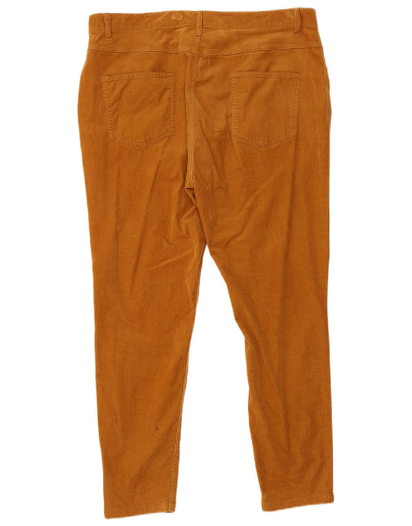 Marks & Spencer Dame Slim Corduroy Bukser UK 18 XL W38 L28 Brun Bomuld