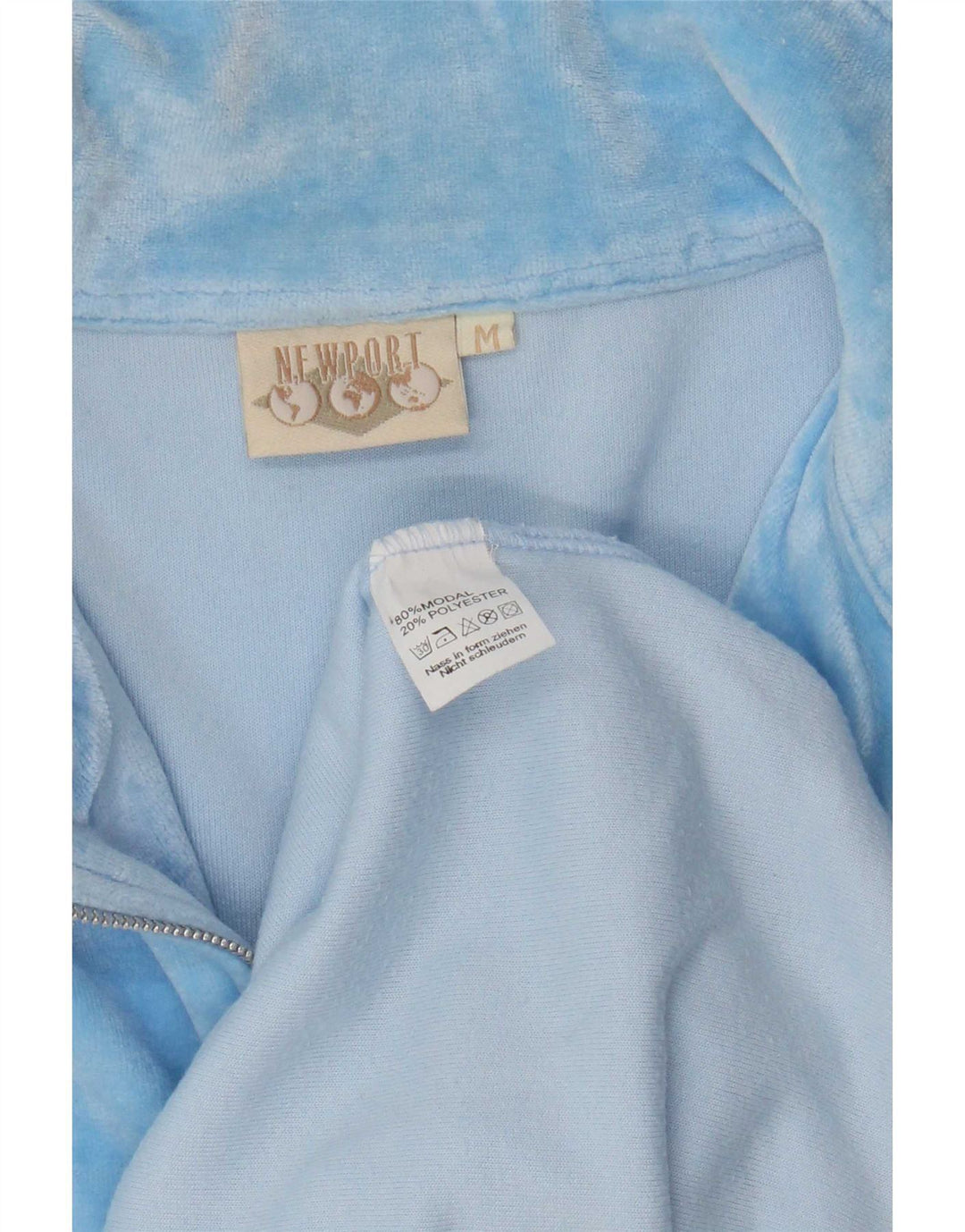 New Port Herre 1/4 Zip Top Langærmet Medium Blue Modal