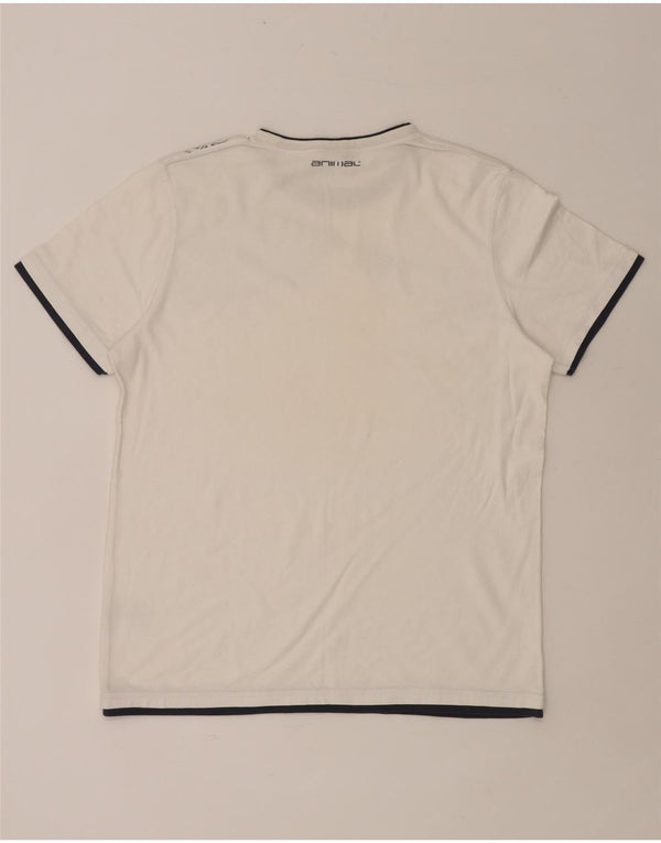 ANIMAL Herre grafisk T-shirt Top Medium White Floral Bomuld