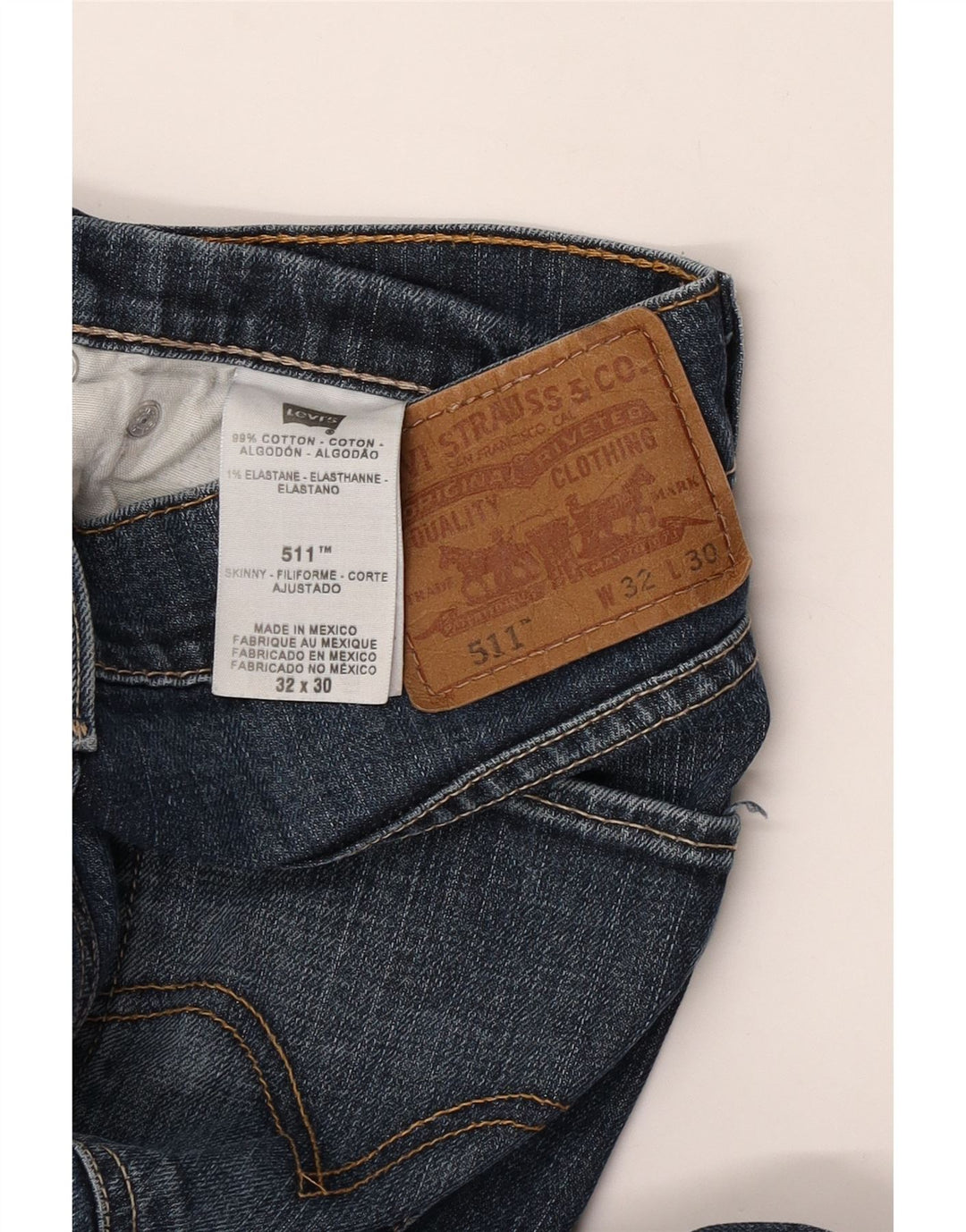 Levi's Herre 511 Slim Jeans W32 L30 Blå Bomuld