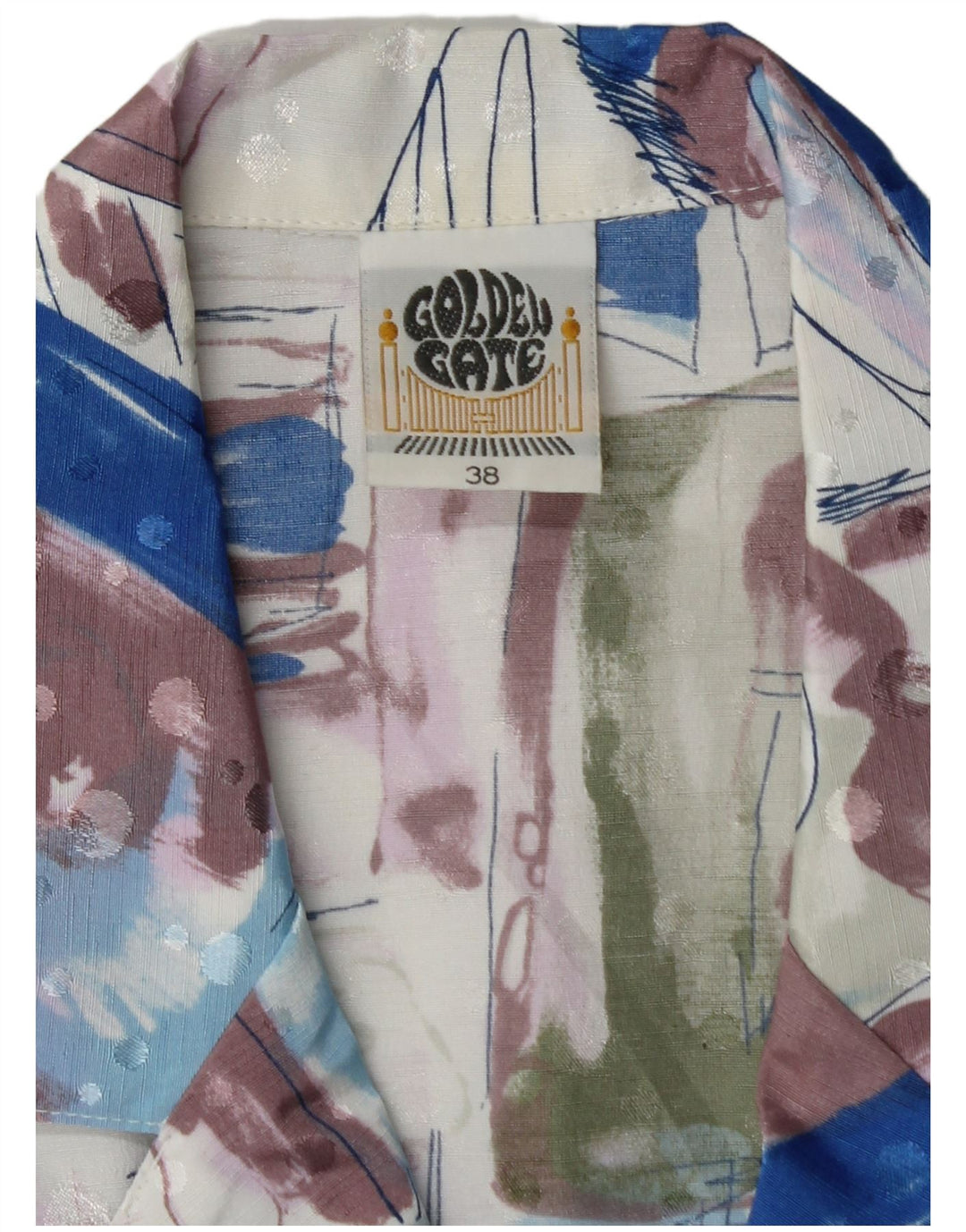 GOLDEN GATE Womens Shirt Blouse EU 38 Medium Multicoloured Geometric
