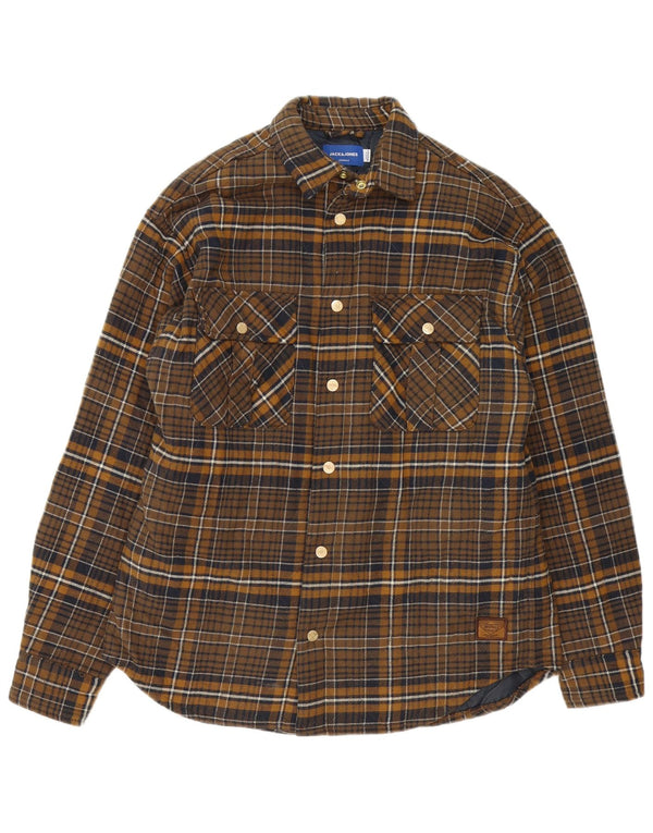 Jack & Jones herre skovhugger flannel skjorte stor brun ternet bomuld