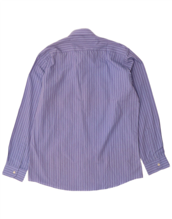 ST. BERNARD Mens Shirt Size 15 1/2 39/40 Medium Blue Striped Cotton