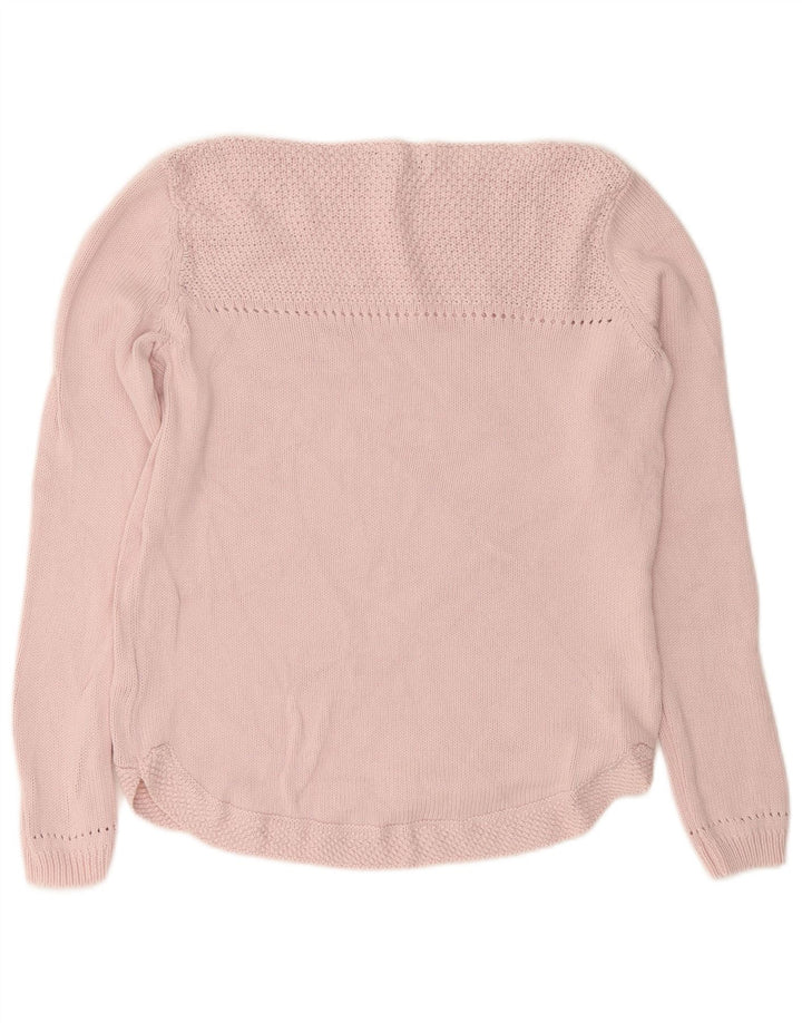 Marks & Spencer Dame Oversized Boat Neck Jumper Sweater UK 10 Small Pink