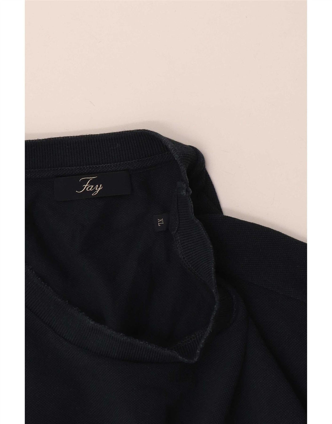 Fay Herre T-Shirt Top XL Marineblå Stribet