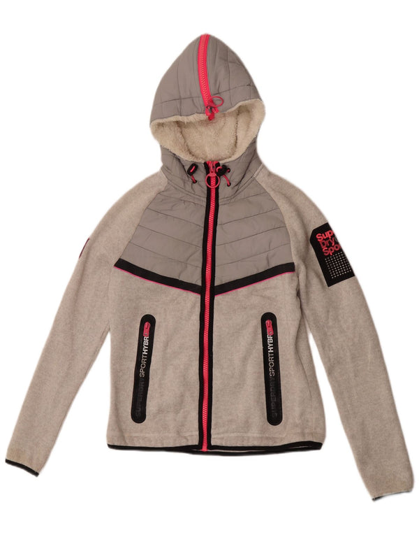 Superdry træningsdragt med hætte til kvinder UK 10 lille grå farveblok