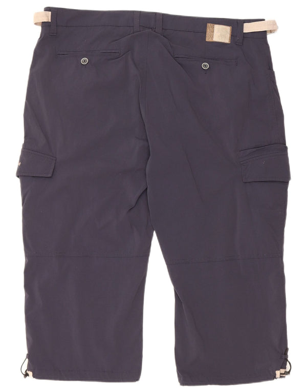 MOORHEAD Graphic Cargo Bermuda Shorts til kvinder UK 20 2XL W42 Navy Blue