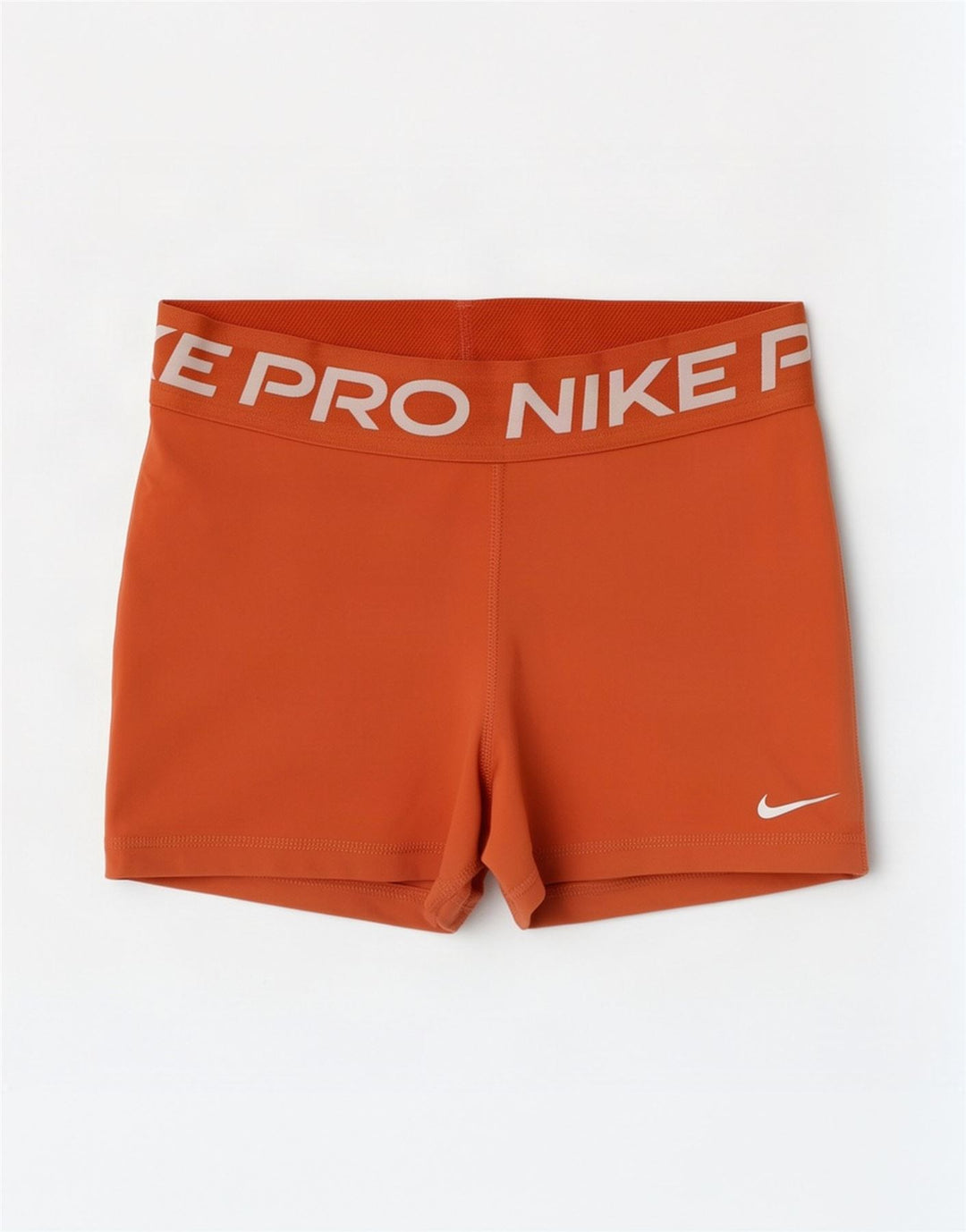 Nike Dame Dri Fit grafiske sportsshorts UK 8 Small Orange Polyester