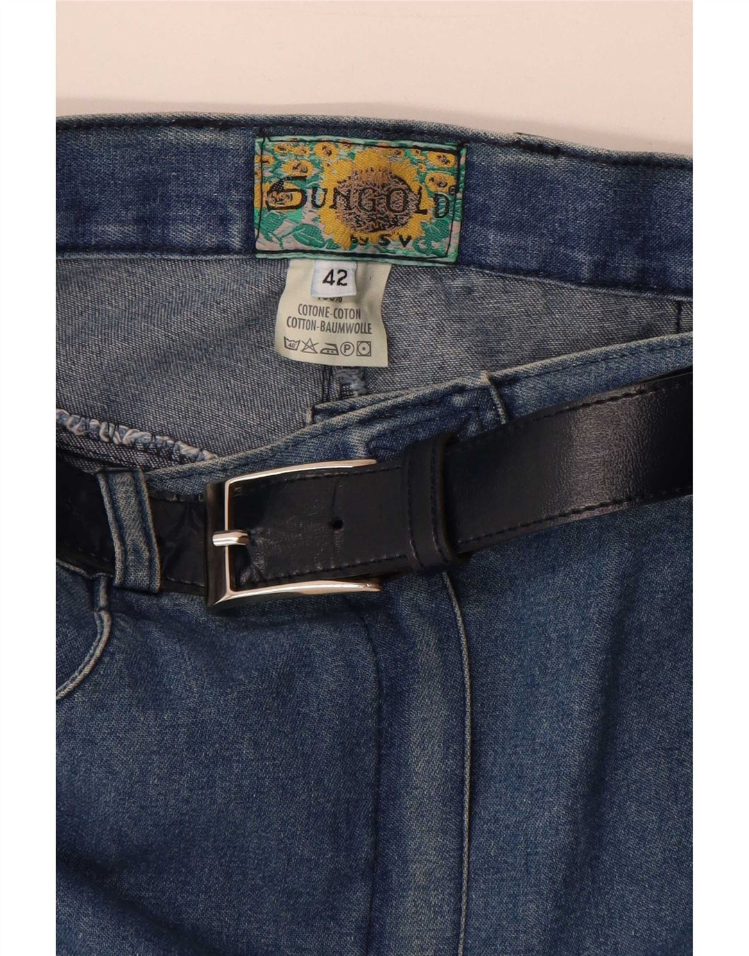 Vintage Dame Denim Cargo Nederdel IT 42 Medium W28 Blå Bomuld