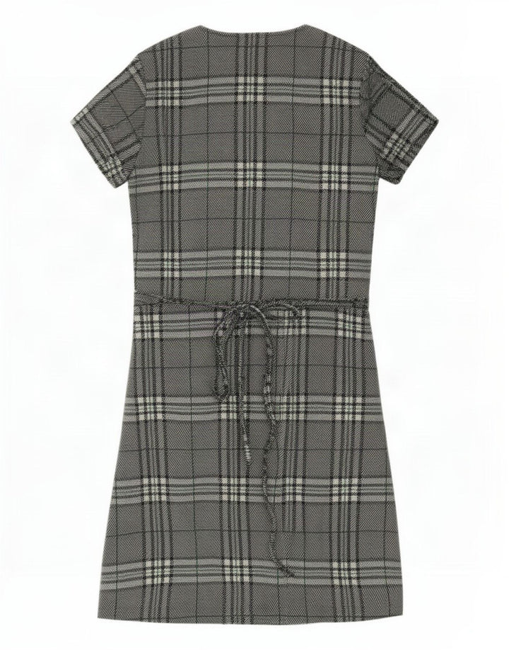 Zara Kvinde slå-om-kjole UK 14 Stor Grøn Plaid Polyester