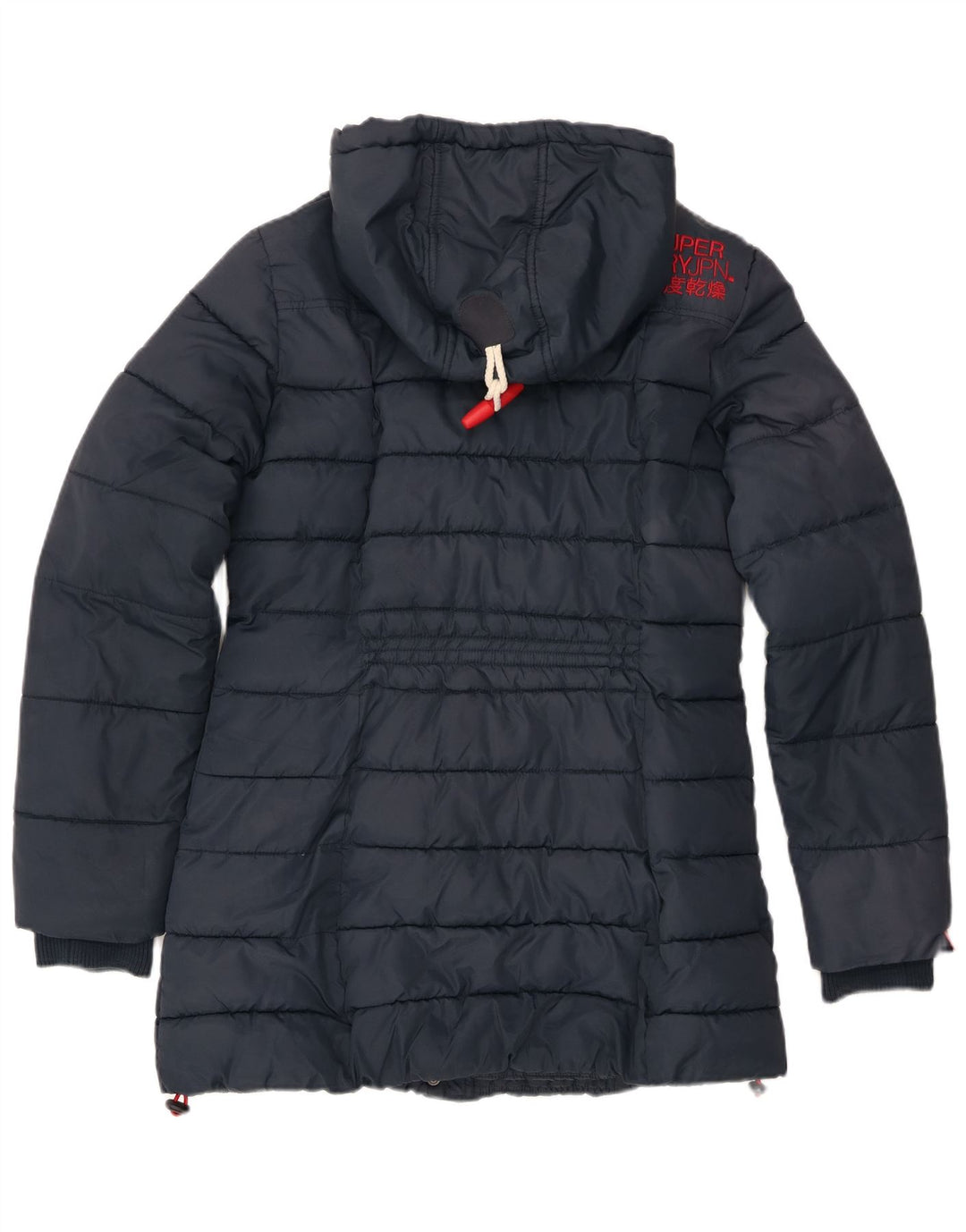 Superdry Polstret hættejakke til kvinder UK 14 Stor marineblå polyester