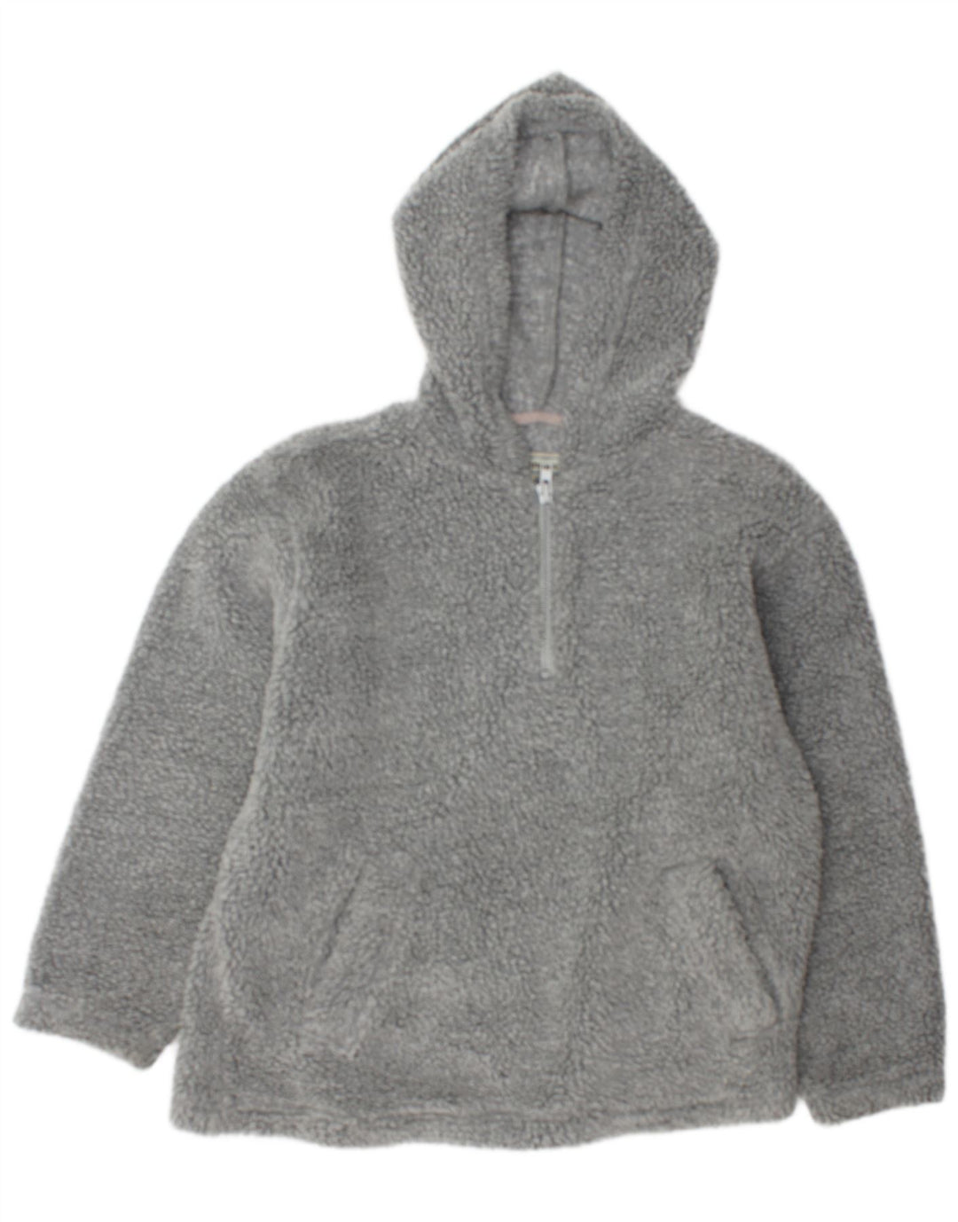 Fishbone Herre Hooded Zip Neck Fleece Jumper Large Grå Polyester