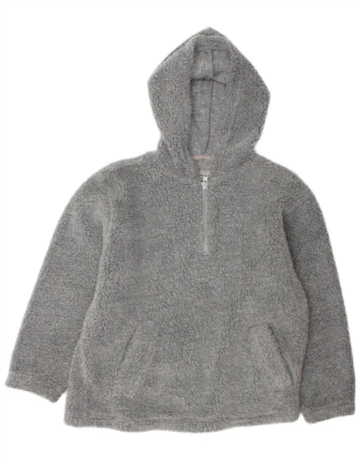 Fishbone Herre Hooded Zip Neck Fleece Jumper Large Grå Polyester