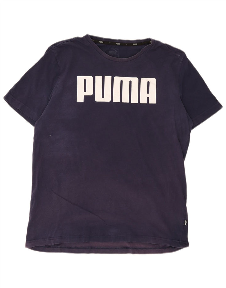 Puma Herre grafisk T-shirt Top Stor marineblå bomuld