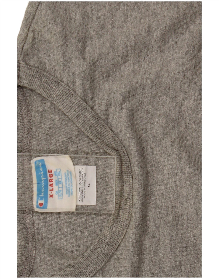 Champion Herre T-Shirt Top XL Grå Flecked Bomuld