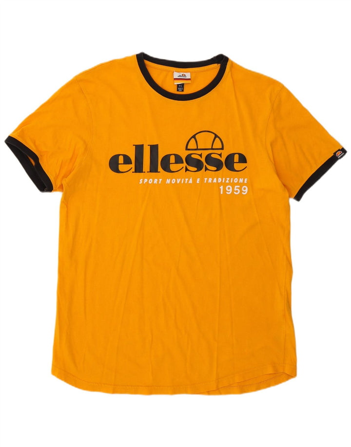 Ellesse Herre Grafisk T-Shirt Top Stor Orange Bomuld