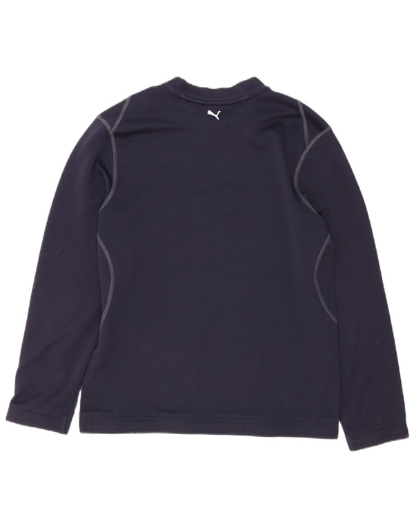 Puma Herre Grafisk Top Langærmet Medium Navy Blue