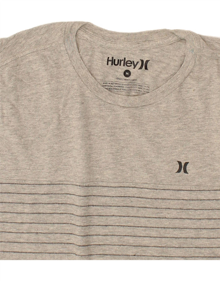HURLEY Mens T-Shirt Top Medium Grey Pinstripe Cotton Vintage Hurley and Second-Hand Hurley from Messina Hembry 