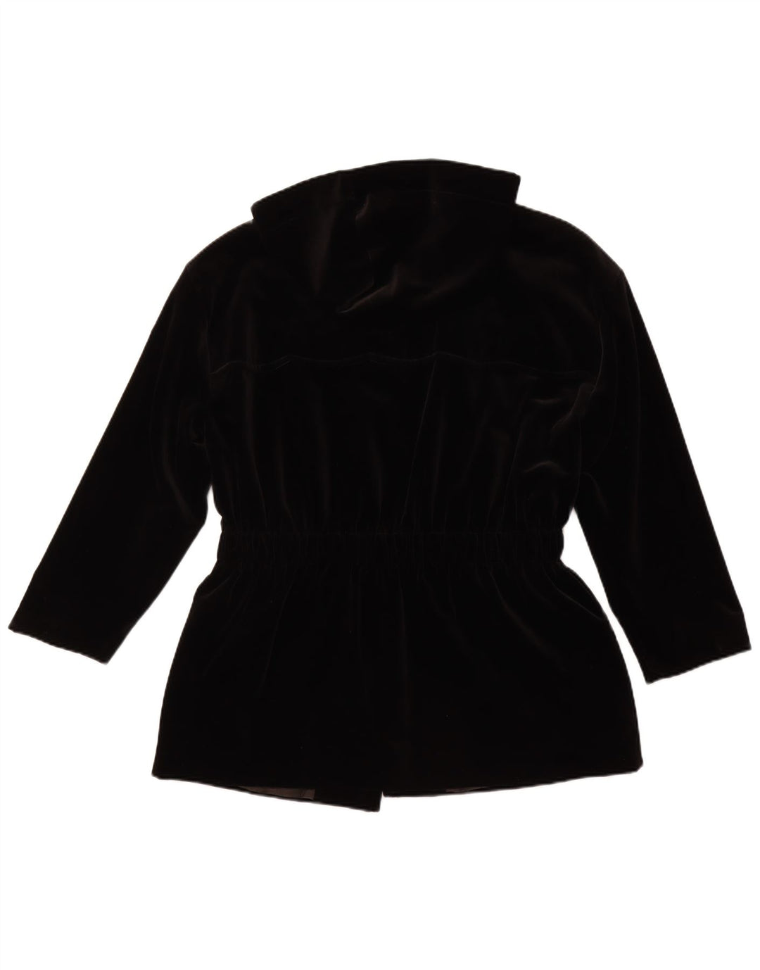AFTER FIVE Dame Hooded Velvet Overcoat UK 12 Medium Black