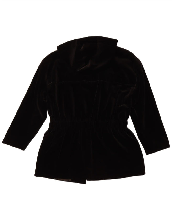 AFTER FIVE Dame Hooded Velvet Overcoat UK 12 Medium Black