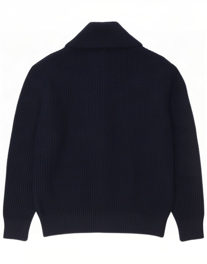 Zara Herre Cardigan Sweater Stor Marineblå Akryl