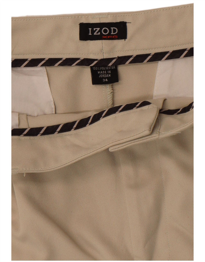 Izod Herre Pegged Chino Shorts W34 Large Beige Polyester
